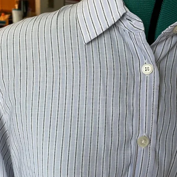 Striped Ruffle Cuff Button Down - Picture 2 of 5